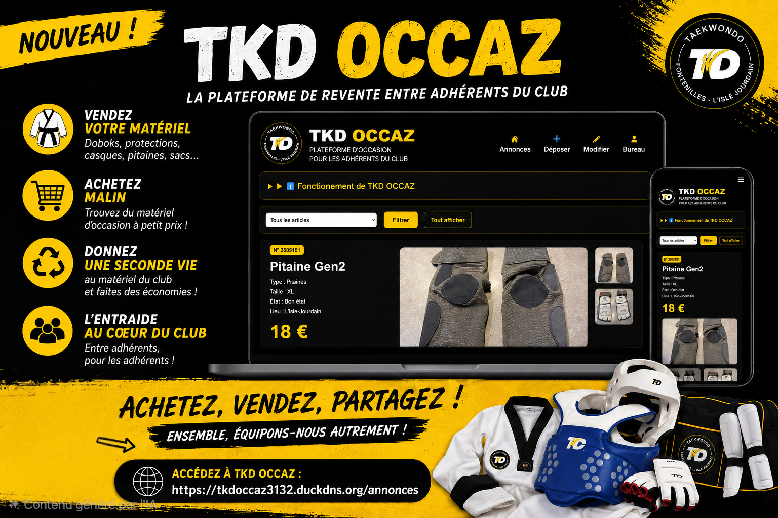 🛍️ NOUVEAU – TKD OCCAZ 🥋