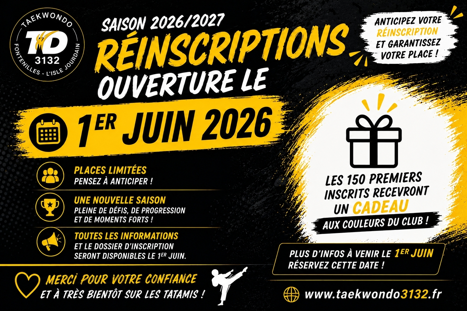 🥋🔥 RÉINSCRIPTIONS 2026/2027 🔥🥋
