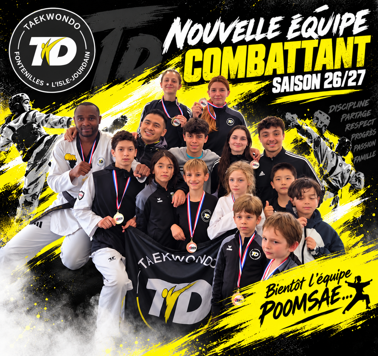 🥋 Saison 2026/2027 : notre nouvelle équipe Combat entre en scène ! 💛🖤