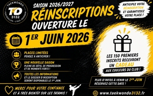 🥋🔥 RÉINSCRIPTIONS 2026/2027 🔥🥋