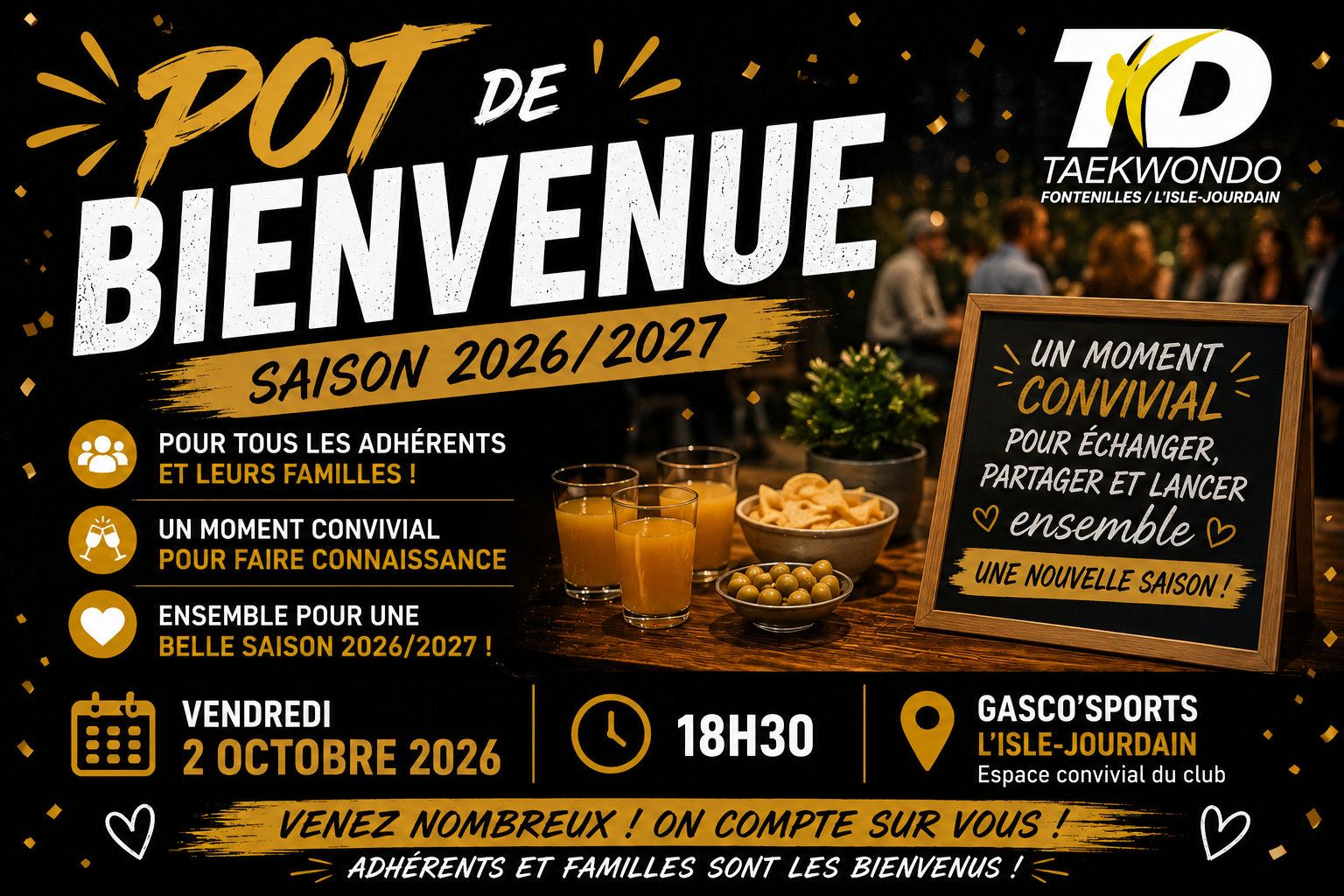 🥋 POT DE BIENVENUE – SAISON 2026/2027 ! 🥳