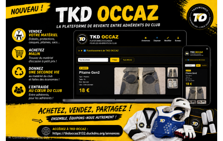 🛍️ NOUVEAU – TKD OCCAZ 🥋